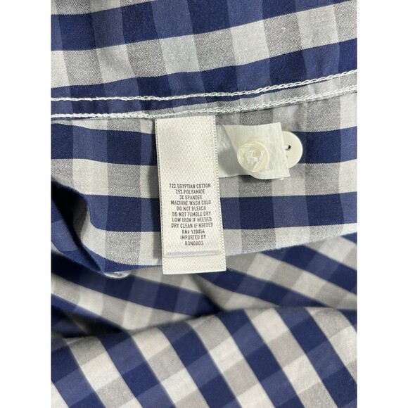 Bonobos Shirt Men Large Slim Fit Button Up Long Sleeve Gray Blue Plaid Check - Picture 10 of 10